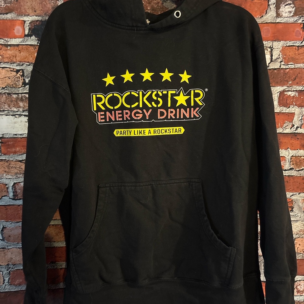 Rockstar Energy Black V-Neck Sweater for Men